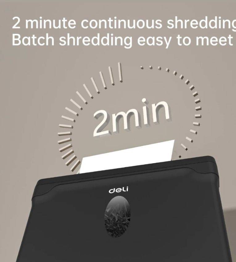 Destructeur de documents A4 DELI ET014 – 5 Feuilles, 10 Litres, Coupe croisée 3 mm